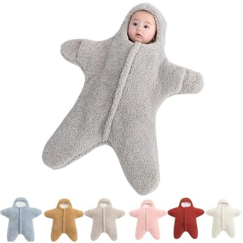 Baby Starfish Onesie, Thick Fleece Wearable Starfish Baby Onesie, Newborn Starfish Swaddle Bag