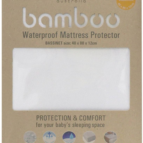 Bubba Blue Bamboo Mattress Bassinet Protector, White