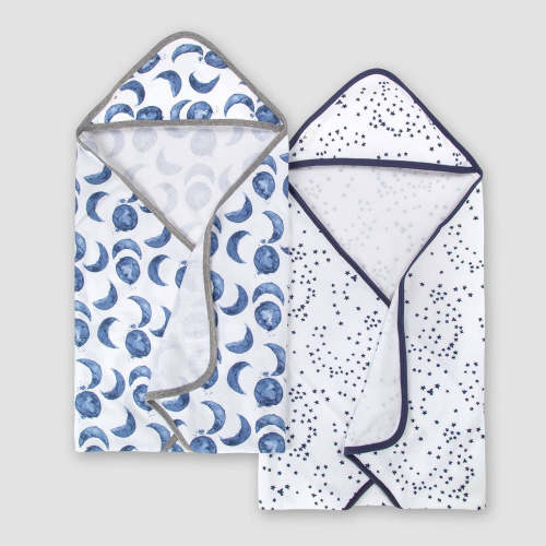 Burt's Bees Baby 2-Pack Organic Cotton Hooded Towels, Hello Moon!, 2-P — buybuy BABY