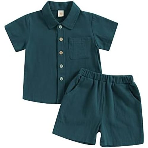 Toddler Baby Boy Summer Outfit Short Sleeve T Shirt Top Casual Shorts Set Infant Newborn Clothes 6 12 18 24 Month 2T