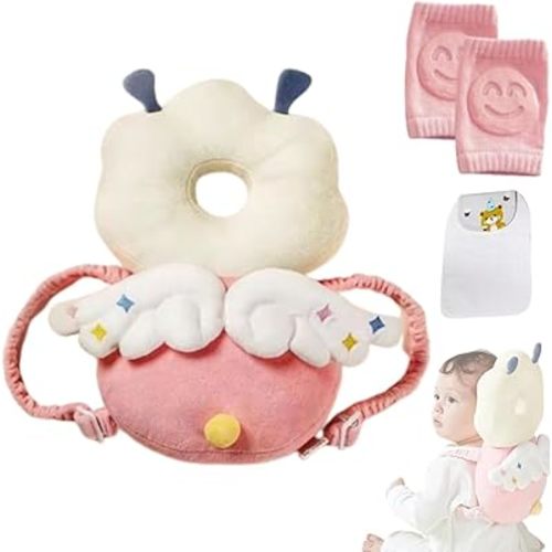 Baby Head Protector, Adjustable Baby Head Protection Backpack with Baby Knee Pads for Crawling, Soft, Breathable and Wearing Safety Baby Head Protector