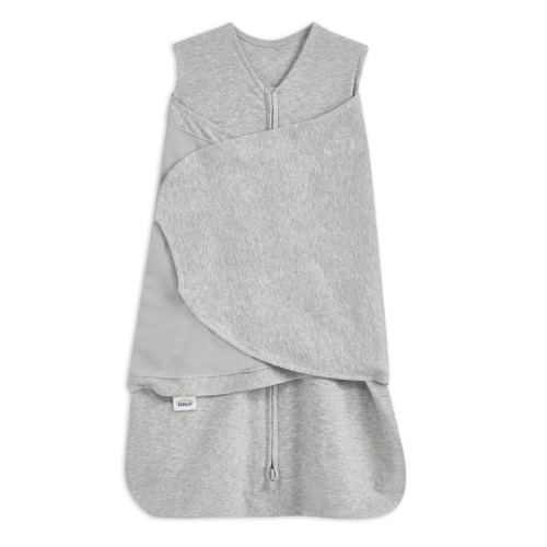 HALO 100% Cotton Sleepsack Swaddle, 3-Way Adjustable Wearable Blanket, TOG 1.5, Heather Grey, Small, 3-6 Months