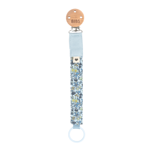 BIBS x LIBERTY Pacifier Clip - Chamomile Lawn Baby Blue