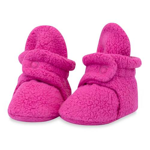 Cozie Fleece Gripper Baby Bootie - Fuchsia