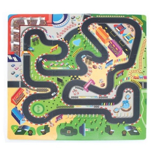 TriAction Toys Sunta Play Mat DIY Race Track and Car | 9 Piece Set