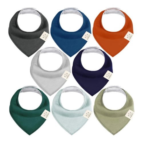 8-Pack Organic Bandana Bibs (Boy) - Hunter / One Size