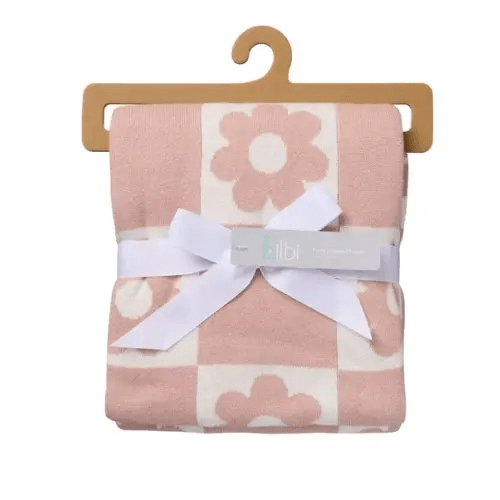 Bilbi Blanket Jaquard Floral Dusty Pink | Baby Bunting AU