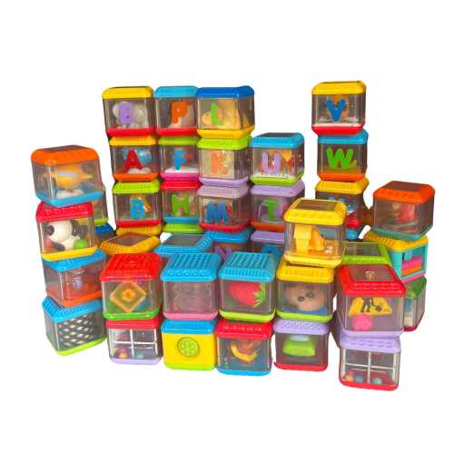 Choose Your Own Vintage Fisher Price Alphabet Peek A Boo Sensory Blocks / Cubes Animal Zoo Food Pick One