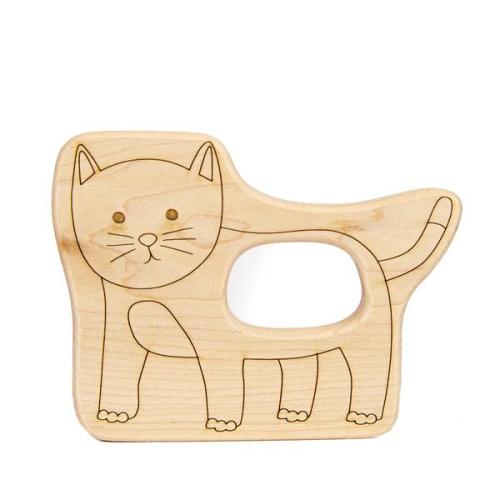 Kitty Cat Wood Toy Teether – Little Sapling Toys