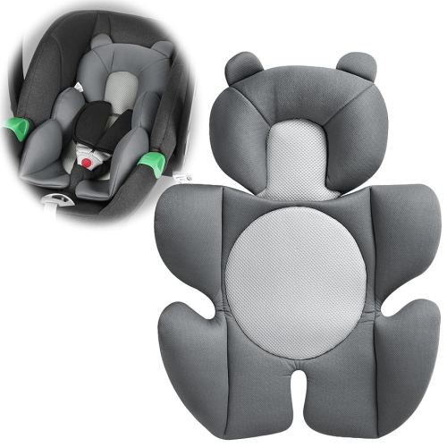 Baby Support Cushion - Breathable 3D Mesh Infant Insert for Strollers, Car Seats, High Chairs, and More - Perfect for Newborns (Grey)