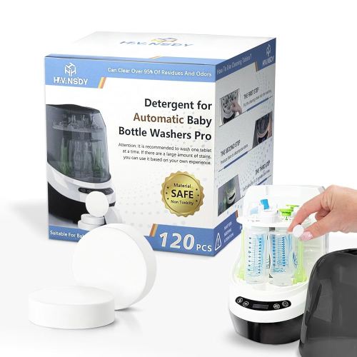 120PCS Upgrade Detergent Washing Tablets Compatible with Baby Breeza Bottle Washer Pro, Momcozy, Grownsy Baby Bottle Washer, and All Kinds of Bottle Washers