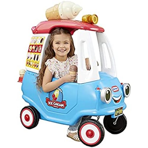 Little Tikes Cozy Ice Cream Truck, Cozy Coupe Ride On Car, Kid and Parent Powered, Ice Cream Truck Music, Including Accessories- Gift for Kids, Toy for Girls and Boys Ages 1.5 to 5 Years Old