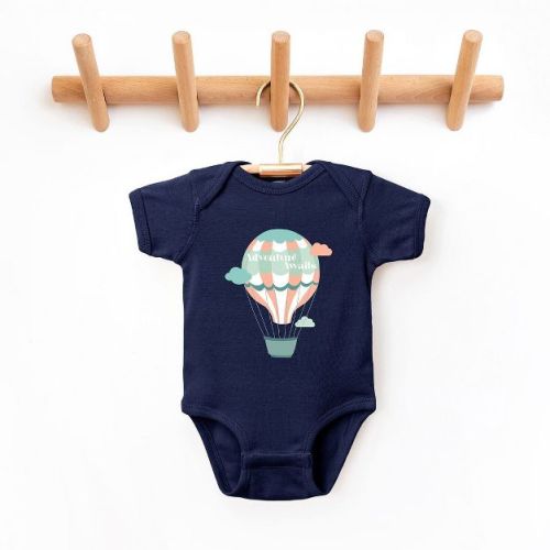 The Juniper Shop Adventure Awaits Clouds Baby Bodysuit - Newborn - Natural