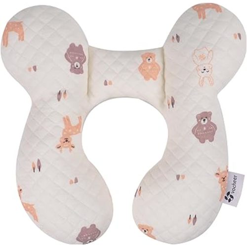 vocheer Baby Neck Pillow(Upgraded), Cotton, Baby Support Pillow, Car Seat Pillows for Newborn, Carseat Head and Body Support, Infant Travel Pillows for Prams, Pushchair, Stroller, Bouncer, Deer