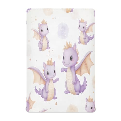 Kigai Fitted Crib Sheet for Boys & Girls Cute Dragon Soft Breathable Unisex Baby Sheets for Standard Crib and Toddler Mattresses 39 x 27 in