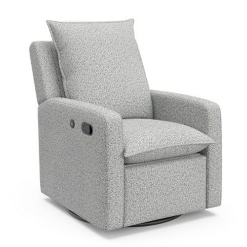Storkcraft Timeless Side Lever Reclining Glider With Usb Charging Port - Salt And Pepper Boucle