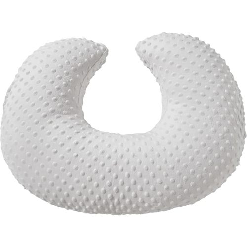 Nursing Pillow and Positioner Breastfeeding and Bottle Feeding, Propping Baby, Tummy Time, Sitting Support, with Removable Polyester Cover, dots Fabric, for Baby Boy Baby Girl (Bright White)