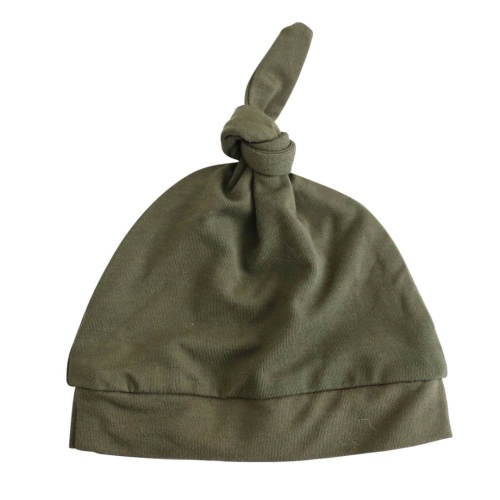 Solid Olive Bamboo Knotted Hat