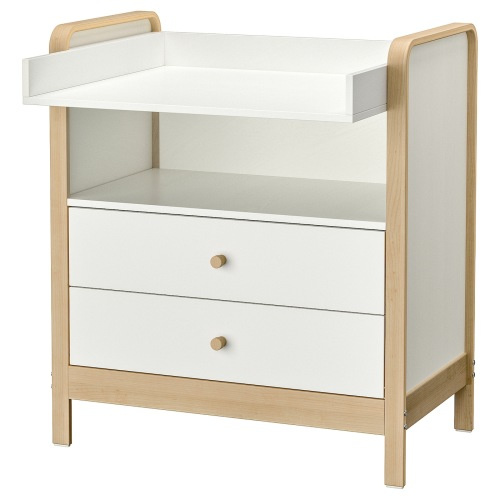 ÄLSKVÄRD Changing table/chest of drawers - birch/white
