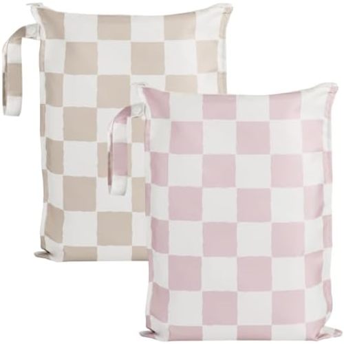 Wet Bag for Swimsuit - 2 Pack Waterproof Wet Dry Bag for Clothes - Baby Diaper Bag - Travel Laundry Daycare Bags - Baby Beach Essentials - Bogg Bag Accessories