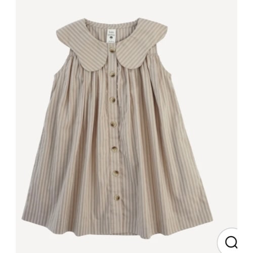 olive dress | earthy pinstripe | organic cotton woven