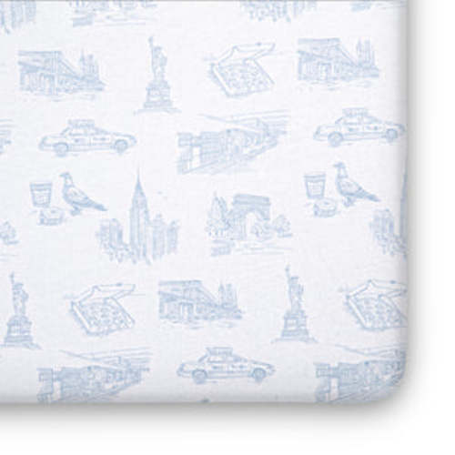 NYC Toile Organic Jersey Cotton Crib Sheet and Changing Pad Cover Set