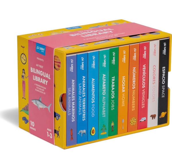 My First Bilingual Library: A Spanish-English Vocabulary Board Book Set of Colors, Numbers, Animals, ABCs, and More (Si Sabo Kids)