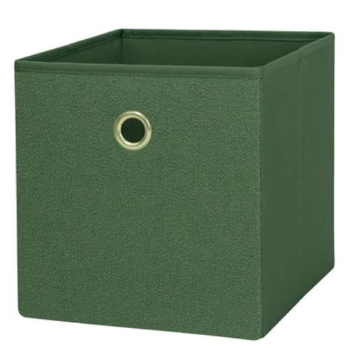 Mainstays Collapsible Fabric Cube Storage Bin, Green Boucle