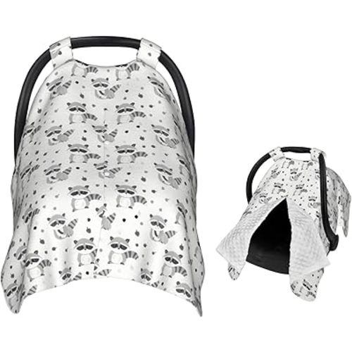 Funny Cute Raccoon Baby Car Seat Canopy Nursing Cover for Newborn Car Seat Breastfeeding Covers Blanket Newborn Shower Gift