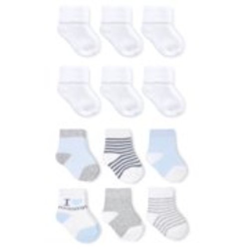 Child of Mine Boys I Heart Mom & White Terry Cuff Socks, 12-Pack (Baby Boys)