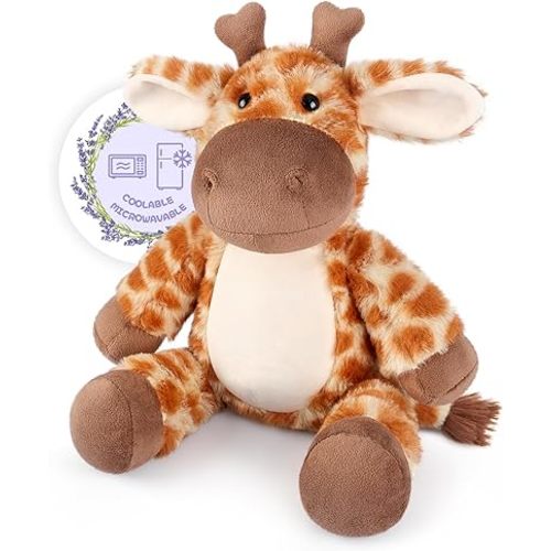 Giraffe Stuffed Animal, Heatable & Coolable Plushie, Microwavable Heating Pad for Soothing & Relaxation, Cute Plush Toy, Giraffe Gifts for Kids & Adults