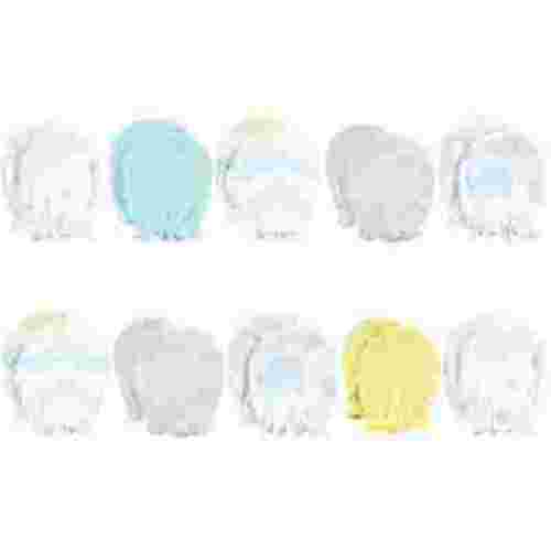 Luvable Friends Baby Boy Cotton Scratch Mittens 10pk, Basic Elephant, One Size