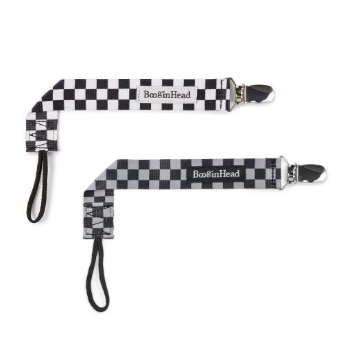 2-Pack Pacifier Clips Color: 2-Pack Black & White Checkerboard