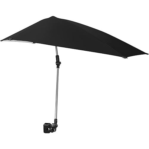 Versa-Brella UPF 50+ Personal Sun Shade - Portable Umbrella for Sports & Outdoors - Secure Clamp, 360-Degree Swivel Adjustable Position for Maximum Sun Protection - Compact with Carry Case