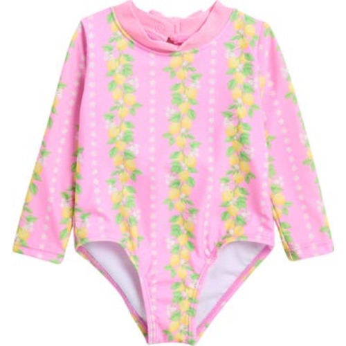 Ruffle Cutout One-Piece Rashguard Swimsuit
