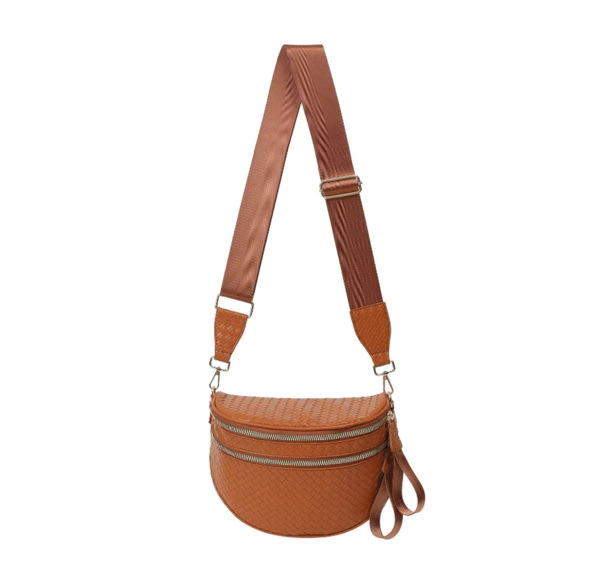 Brown - Woven Leather Bum Bag – Emmafy