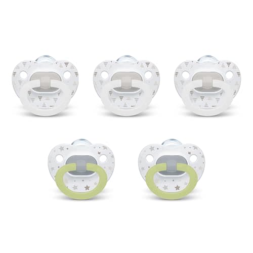 NUK Comfy Orthodontic Pacifiers, Timeless Collection, 0-6 Months, 5 Count