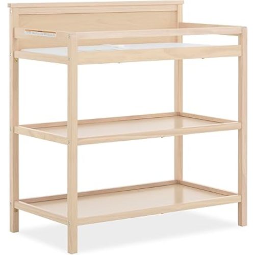 Dream On Me Jax Universal Changing Table in Vintage White Oak, with a Clean Modern line Design & Two Spacious Shelves