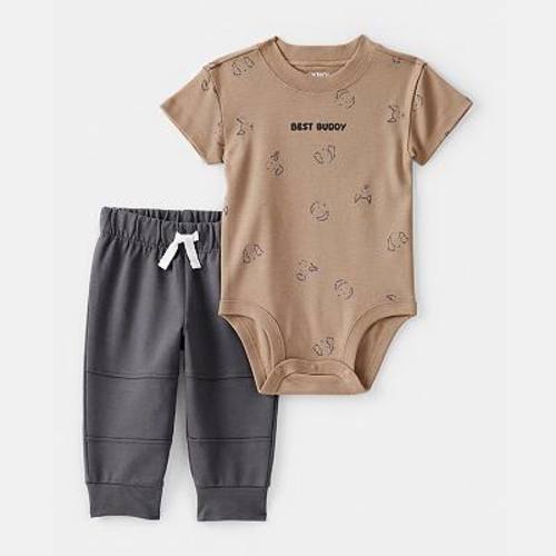 Baby Carter's 2-Piece Best Buddy Dog Print Bodysuit & Pants Set