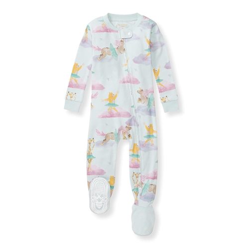 Burt's Bees Baby Girls' Snug Fit One-Piece Footed Non-Slip Sleeper Pajamas