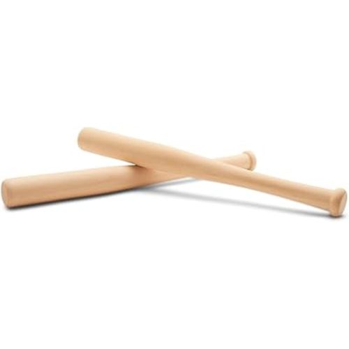 Wood Baseball bat 12 Inch Pack of 2 Unfinished Mini Wood Baseball Bat, Small Bat, Party Decor, Bedroom, Crafts, by Woodpeckers