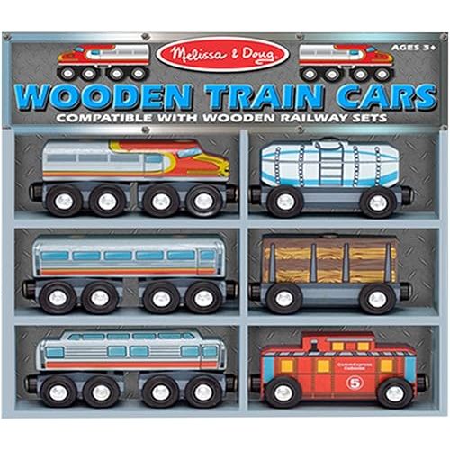 Melissa & Doug Wooden Train Cars Set