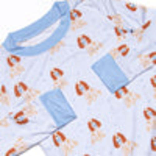 Sleepy Spaniel Bamboo Pajama Set, Blue – Stitchy Fish