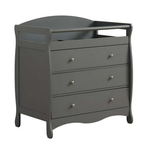 Zimtown Wood Changing Table with Drawers,Baby Dresser, Infant Diaper Station Nursery Organizer, Gray