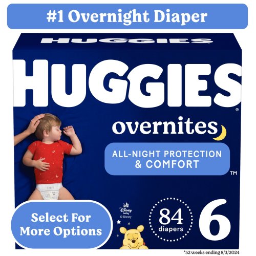 Huggies Overnites Nighttime Baby Diapers, Size 6, 84 Ct for Dry Nights