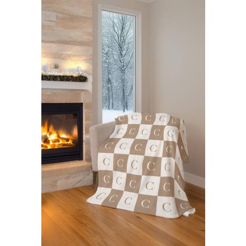 Custom Initial Name Blanket, Personalized Checkered Throw, Anniversary Gift, Christmas Present, Monogram Blanket, Family Xmas, Cozy Throw