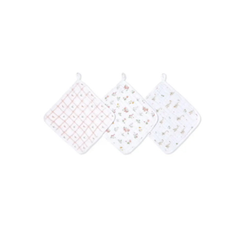 Essentials Cotton Muslin Washcloths 3 Pack