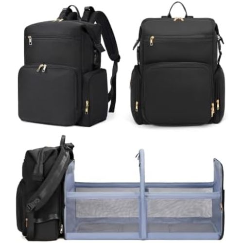 CEI-CEI Neoprene Diaper Bag Backpack with Chaning Station, Insulated Pockets, Large Newborn Baby Maternity Bags Waterproof Travel Tote for Mom Dad Baby Shower Gifts Registry