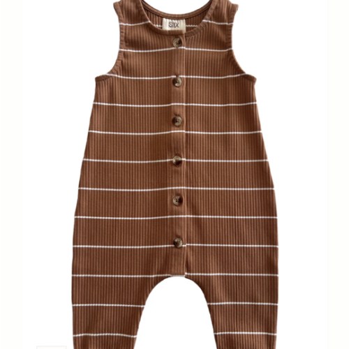Saddle Stripe / Organic Ribbed Bay Jumpsuit – SpearmintLOVE