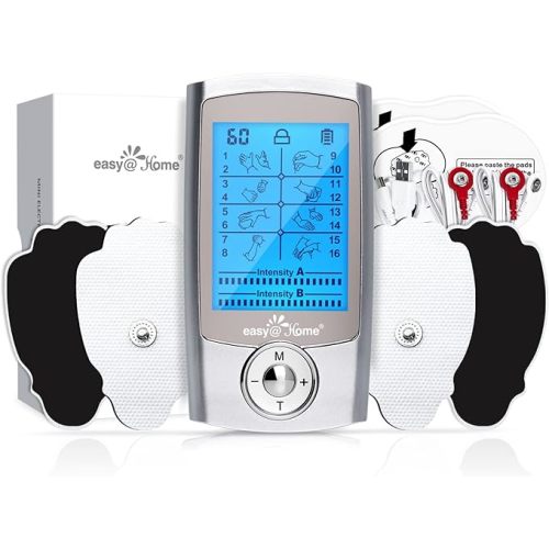 Mini Electronic Pulse Stimulator - Easy@Home TENS Unit Muscle Massager - 510K Cleared for OTC Use Handheld Pain Relief Therapy Device – Pain Management on The Shoulder, Joint, Back, Leg&More (EHE029N)